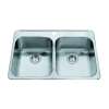 Steel Queen 31.25-In Lr X 20.5-In Fb Drop In Double Bowl 1-Hole Stainless Steel Kitchen Sink