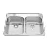 Steel Queen 31.25-In Lr X 20.5-In Fb Drop In Double Bowl 3-Hole Stainless Steel Kitchen Sink