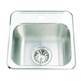Kindred Utility Collection 13.63-In Lr X 13.63-In Fb Drop In Single Bowl 1-Hole Stainless Steel Hospitality Sink