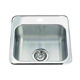 Steel Queen 15.13-In Lr X 15.44-In Fb Drop In Single Bowl 1-Hole Stainless Steel Hospitality Sink
