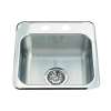 Kindred Utility Collection 15.13-In Lr X 15.44-In Fb Drop In Single Bowl 2-Hole Stainless Steel Hospitality Sink
