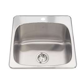 Steel Queen 20.13-In Lr X 20.56-In Fb Drop In Single Bowl 1-Hole Stainless Steel Laundry Sink