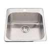 Steel Queen 20-In Lr X 20.5-In Fb Drop In Single Bowl 1-Hole Stainless Steel Kitchen Sink