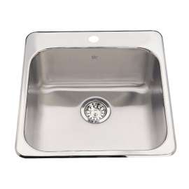 Steel Queen 20-In Lr X 20.5-In Fb Drop In Single Bowl 1-Hole Stainless Steel Kitchen Sink