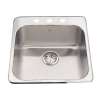 Steel Queen 20-In Lr X 20.5-In Fb Drop In Single Bowl 3-Hole Stainless Steel Kitchen Sink
