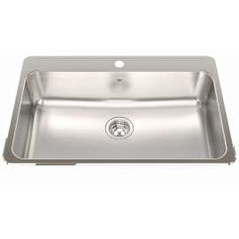 Steel Queen 31.25-In Lr X 20.5-In Fb Drop In Single Bowl 1-Hole Stainless Steel Kitchen Sink