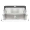 Kindred Utility Collection 25.25-In Lr X 22-In Fb Drop In Single Bowl 1-Hole Stainless Steel Laundry Sink