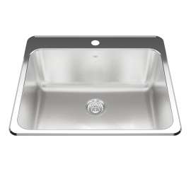Kindred Utility Collection 25.25-In Lr X 22-In Fb Drop In Single Bowl 1-Hole Stainless Steel Laundry Sink