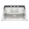 Kindred Utility Collection 25.25-In Lr X 22-In Fb Drop In Single Bowl 3-Hole Stainless Steel Laundry Sink
