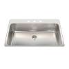 Steel Queen 33.38-In Lr X 22-In Fb Drop In Single Bowl 3-Hole Stainless Steel Kitchen Sink