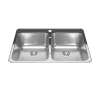 Reginox 31.25-In Lr X 20.5-In Fb Drop In Double Bowl 1-Hole Stainless Steel Kitchen Sink