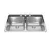 Reginox 31.25-In Lr X 20.5-In Fb Drop In Double Bowl 3-Hole Stainless Steel Kitchen Sink