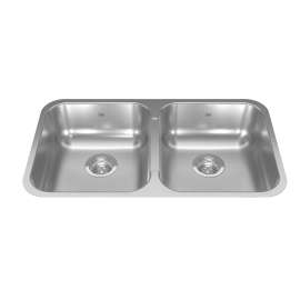 Reginox 30.88-In Lr X 17.75-In Fb Undermount Double Bowl Stainless Steel Kitchen Sink