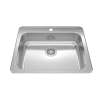 Reginox 25.62-In Lr X 22-In Fb Drop In Single Bowl 1-Hole Stainless Steel Ada Kitchen Sink