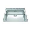 Reginox 25.62-In Lr X 22-In Fb Drop In Single Bowl 4-Hole Stainless Steel Kitchen Sink
