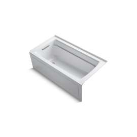 60" x 32" integral apron Heated BubbleMassage(TM) air bath with Bask(R) heated surface and left-hand drain