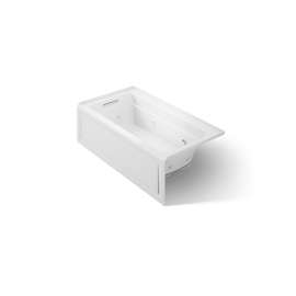 60" x 32" alcove heated whirlpool bath, left drain