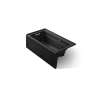 60" x 32" alcove whirlpool bath with Bask(R) heated surface, alcove left drain