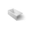 60" x 32" alcove Heated BubbleMassage(TM) air bath and whirlpool, left drain