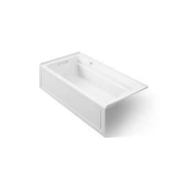 72" x 36" alcove Heated BubbleMassage(TM) air bath with Bask(R) heated surface, left drain