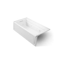 72" x 36" alcove whirlpool bath with alcove, left drain