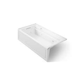 72" x 36" alcove whirlpool bath with Bask(R) heated surface, left drain