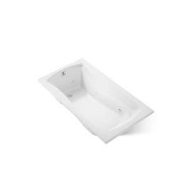 66" x 35-7/8" drop-in whirlpool bath with end drain and heater