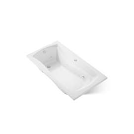 66" x 35-7/8" drop-in whirlpool bath with Bask(R) heated surface and end drain