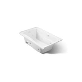 60" x 36" alcove whirlpool bath with Bask(R) heated surface, left drain