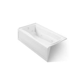 72" x 36" alcove whirlpool bath, left drain