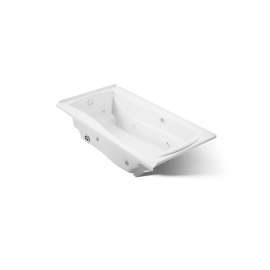 72" x 36" alcove whirlpool bath with Bask(R) heated surface, left drain
