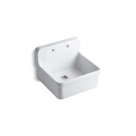 24" top-/wall-mount single-bowl farmhouse kitchen sink