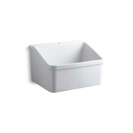 28" x 22" bracket-mount utility sink with single faucet hole