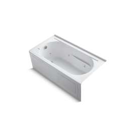 60" x 32" alcove heated whirlpool bath, left drain