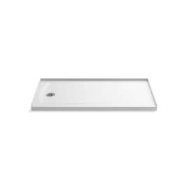 60" x 32" alcove shower base, left drain