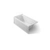 60" x 30" alcove heated whirlpool bath, left drain