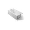 60" x 30" alcove heated whirlpool bath, right drain