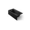 60" x 30" alcove whirlpool bath with Bask(R) heated surface, left drain