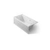 60" x 30" alcove whirlpool bath with Bask(R) heated surface, left drain