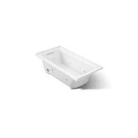 60" x 30" alcove heated whirlpool bath, left drain