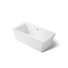 72" x 36" freestanding Heated BubbleMassage(TM) air bath with Bask(R) heated surface and fluted shroud