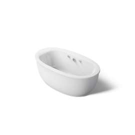 65-1/2" x 35-1/2" freestanding Heated BubbleMassage(TM) air bath with Bask(R) heated surface and fluted shroud