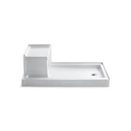 60" x 32" alcove shower base, right drain