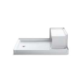 60" x 36" alcove shower base, left drain