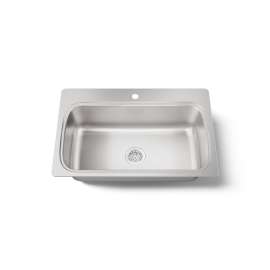 33" top-mount single-bowl kitchen sink