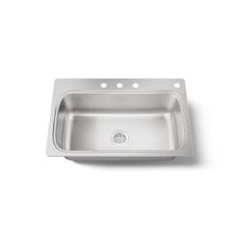 33" top-mount single-bowl kitchen sink