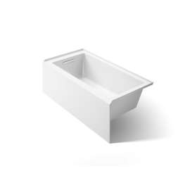 60" x 30" alcove bath with integral apron, integral flange, and left-hand drain