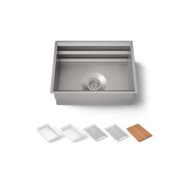 23" undermount single-bowl workstation kitchen sink