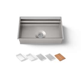 29" undermount single-bowl workstation kitchen sink