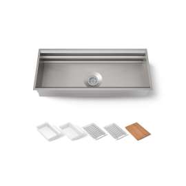 44" undermount single-bowl workstation kitchen sink